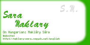 sara maklary business card